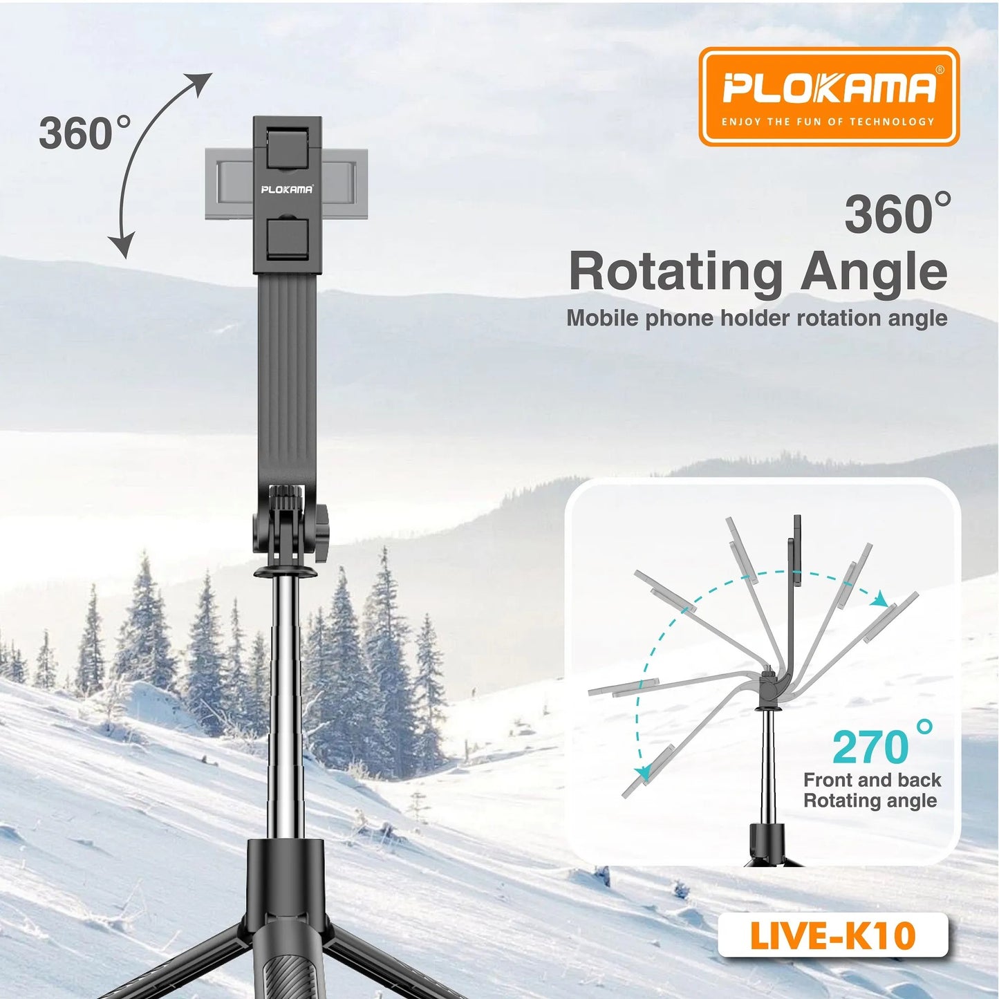 Plokama K10 Selfie Stick and Tripod