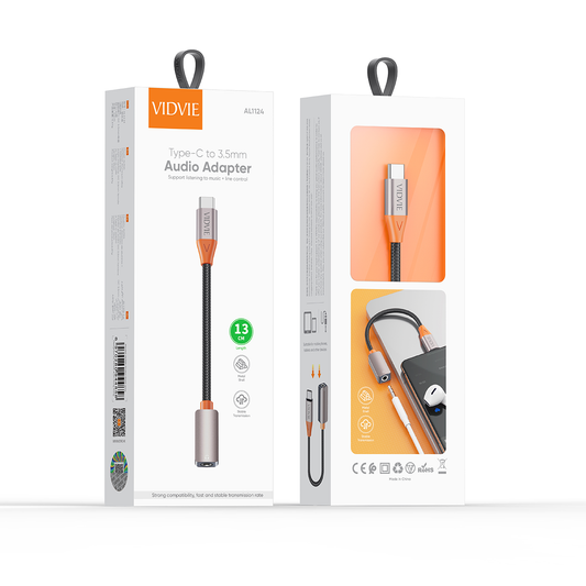 VIDVIE Type-C 3.5MM Braided Audio Jack Adapter - 13CM