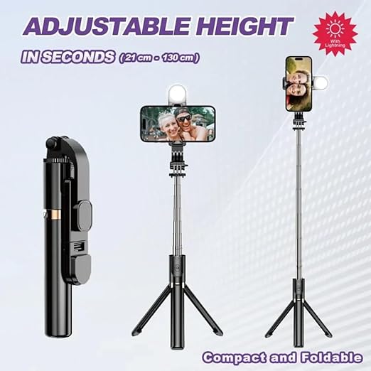 Plokama LIVE-K8 LED Multifunctional Selfie Stick -1.3m