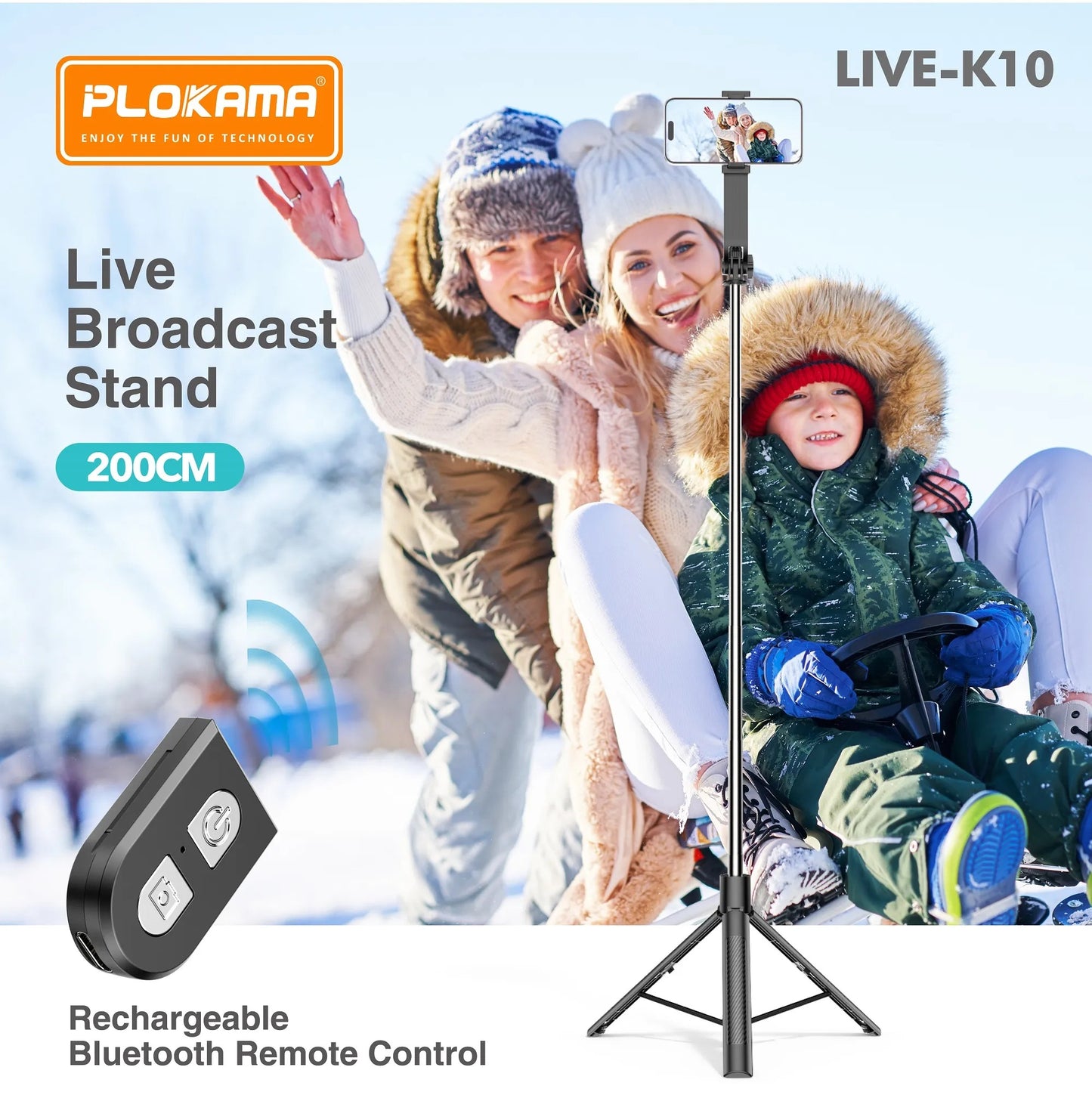 Plokama K10 Selfie Stick and Tripod