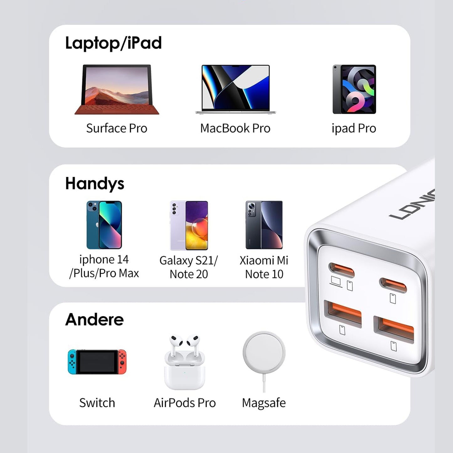 LDNIO A4610C - 65W Multi-ports Desktop Charging Station