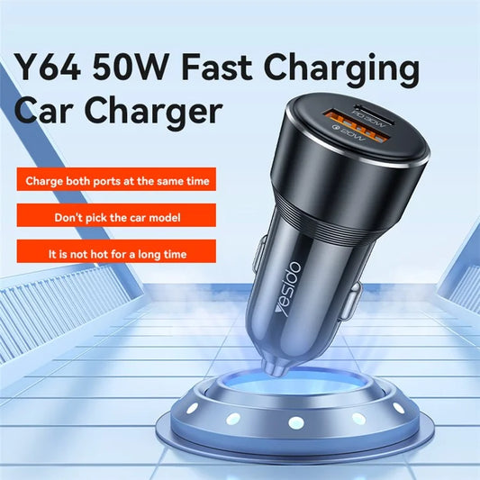 Yesido Y64 50W Fast Charging Car Charger