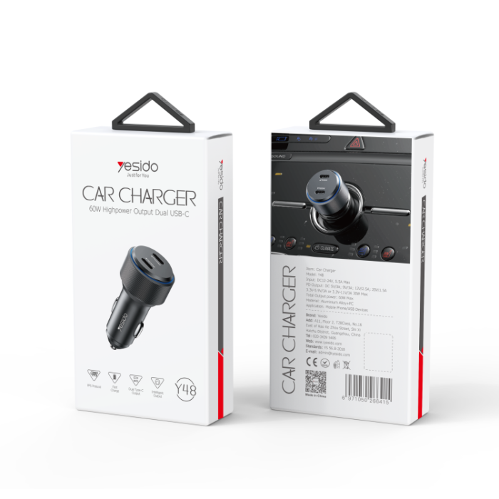 YESIDO Y48 30W Fast Car Charger