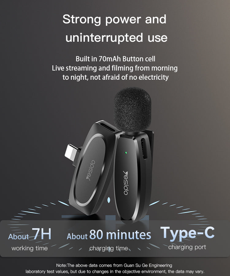 Yesido KR13 Type-C 2 Wireless MEMS Microphone