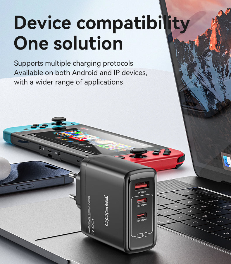 Yesido-YC142 Super Fast GaN Charging- 100w