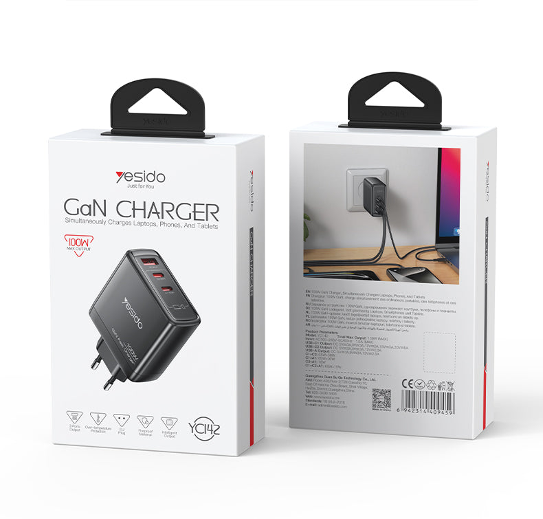 Yesido-YC142 Super Fast GaN Charging- 100w