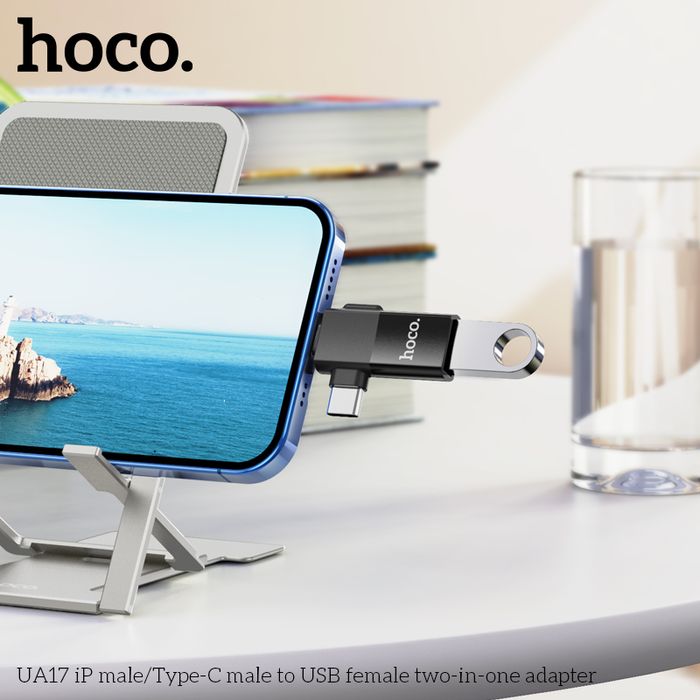 HOCO UA17 iP & USB-C Male to USB Female OTG Adapter (pack of 3)