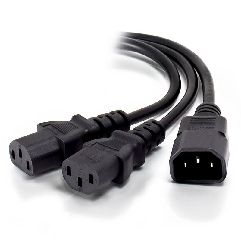 Entratech Power Cord Splitter, C14 to 2x C13 - 1.5m