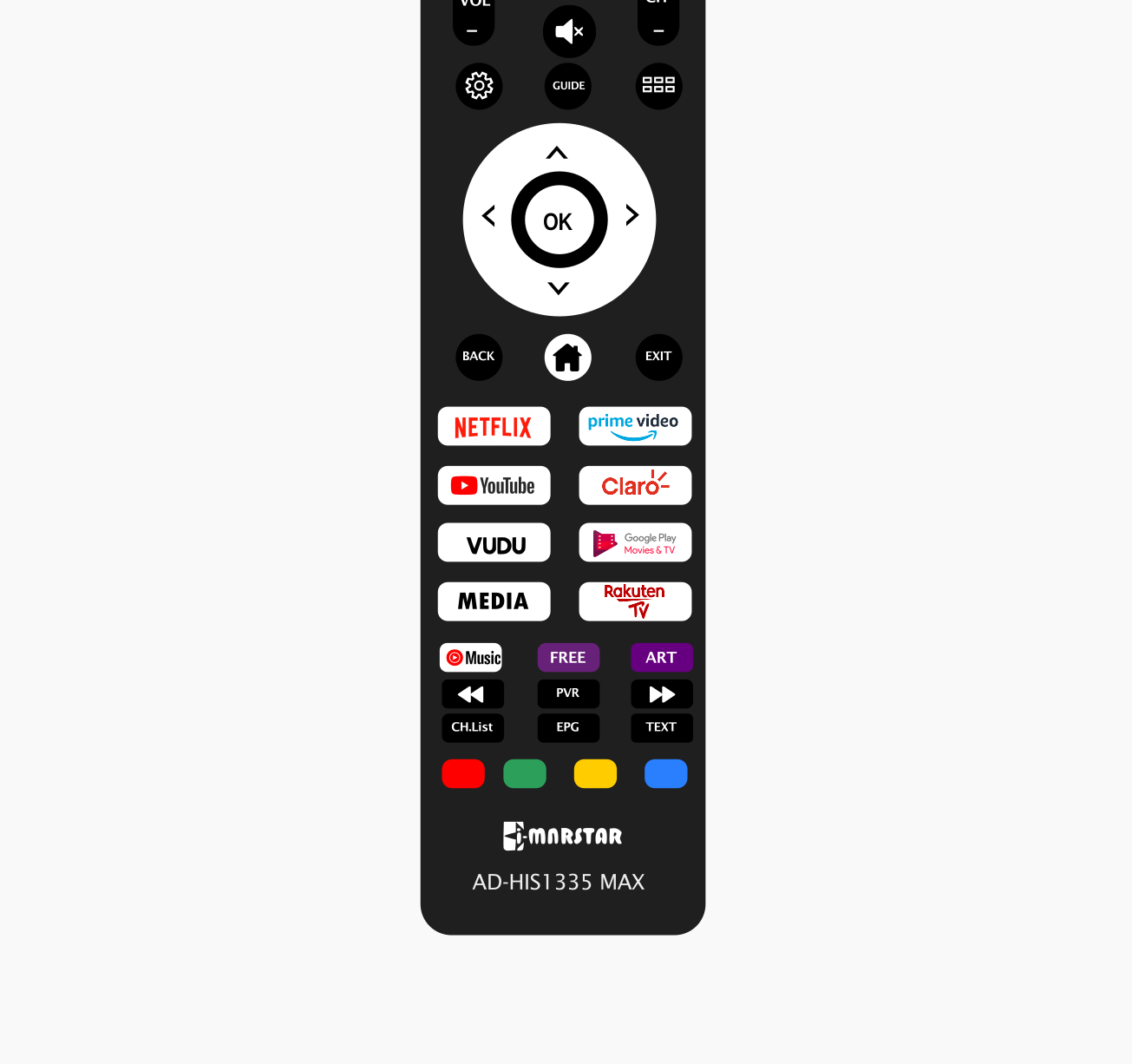 i-MARSTAR AD-HIS1335 Hisense Smart TV Remote Control