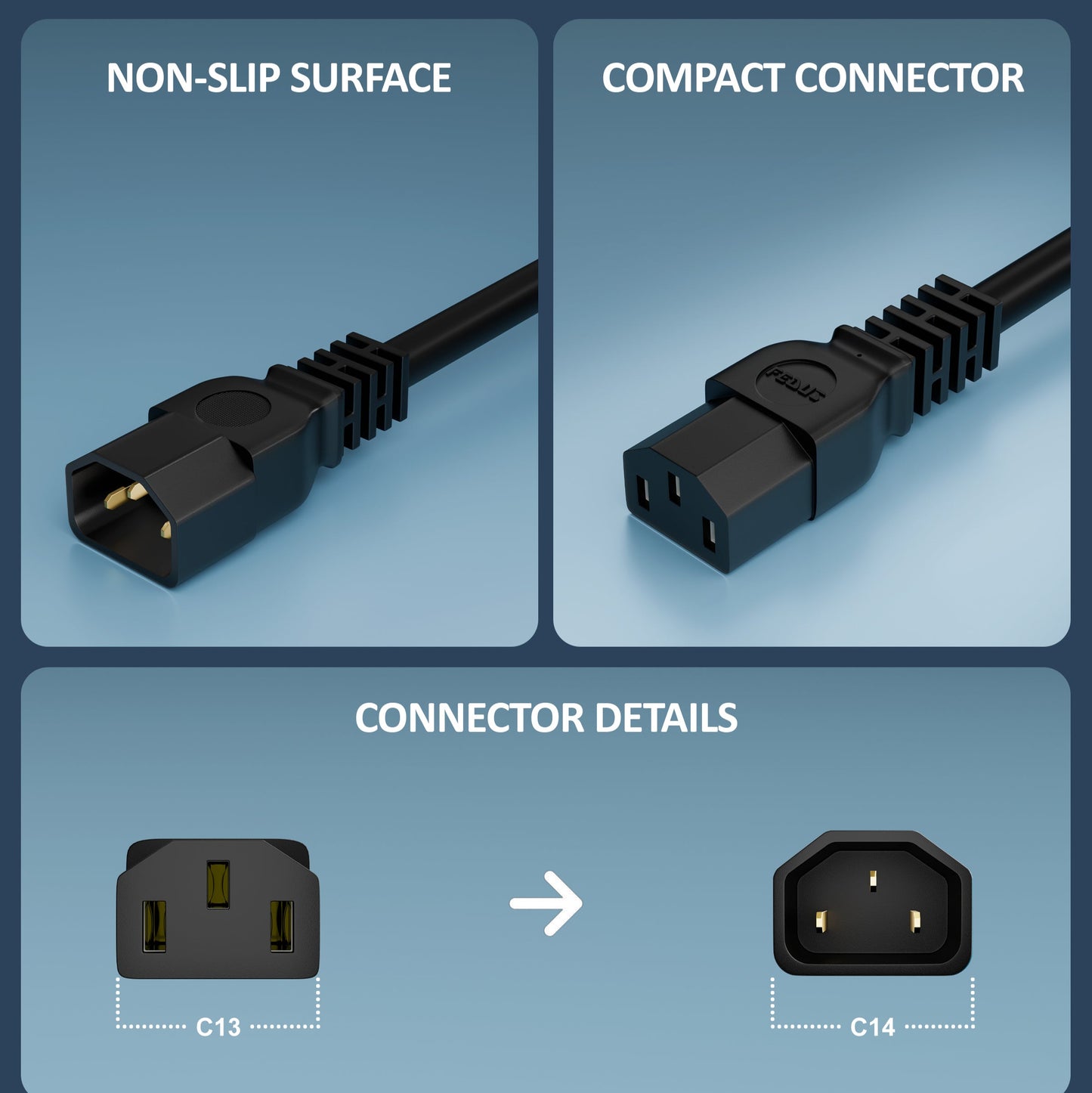 Entratech Heavy Duty IEC C14 to C13 Extension Cord