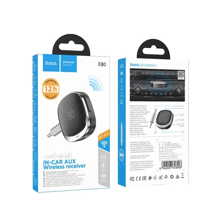 hoco E80 Travel Car AUX Bluetooth Receiver