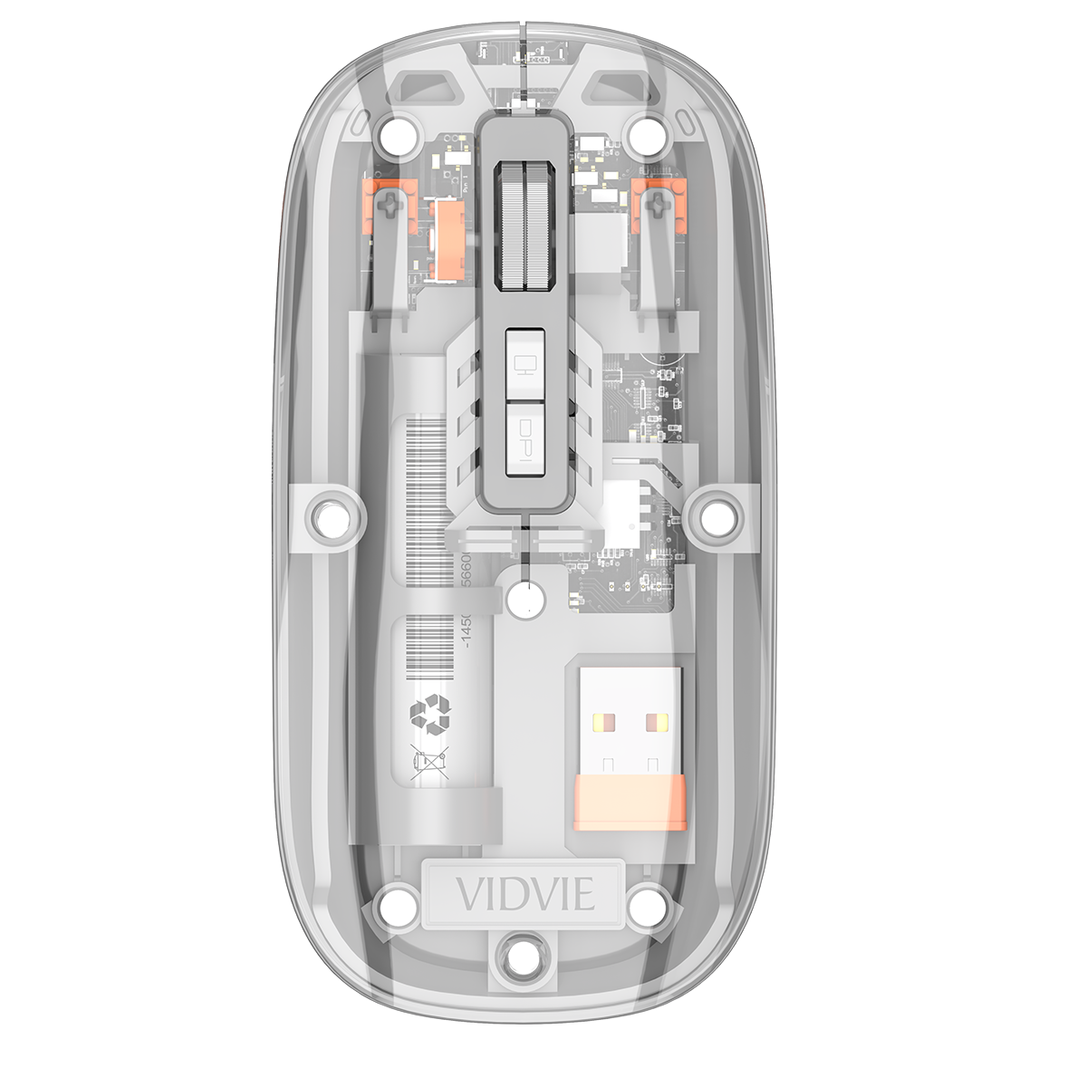 VIDVIE KB07 Rechargable Transparent Wireless Mouse