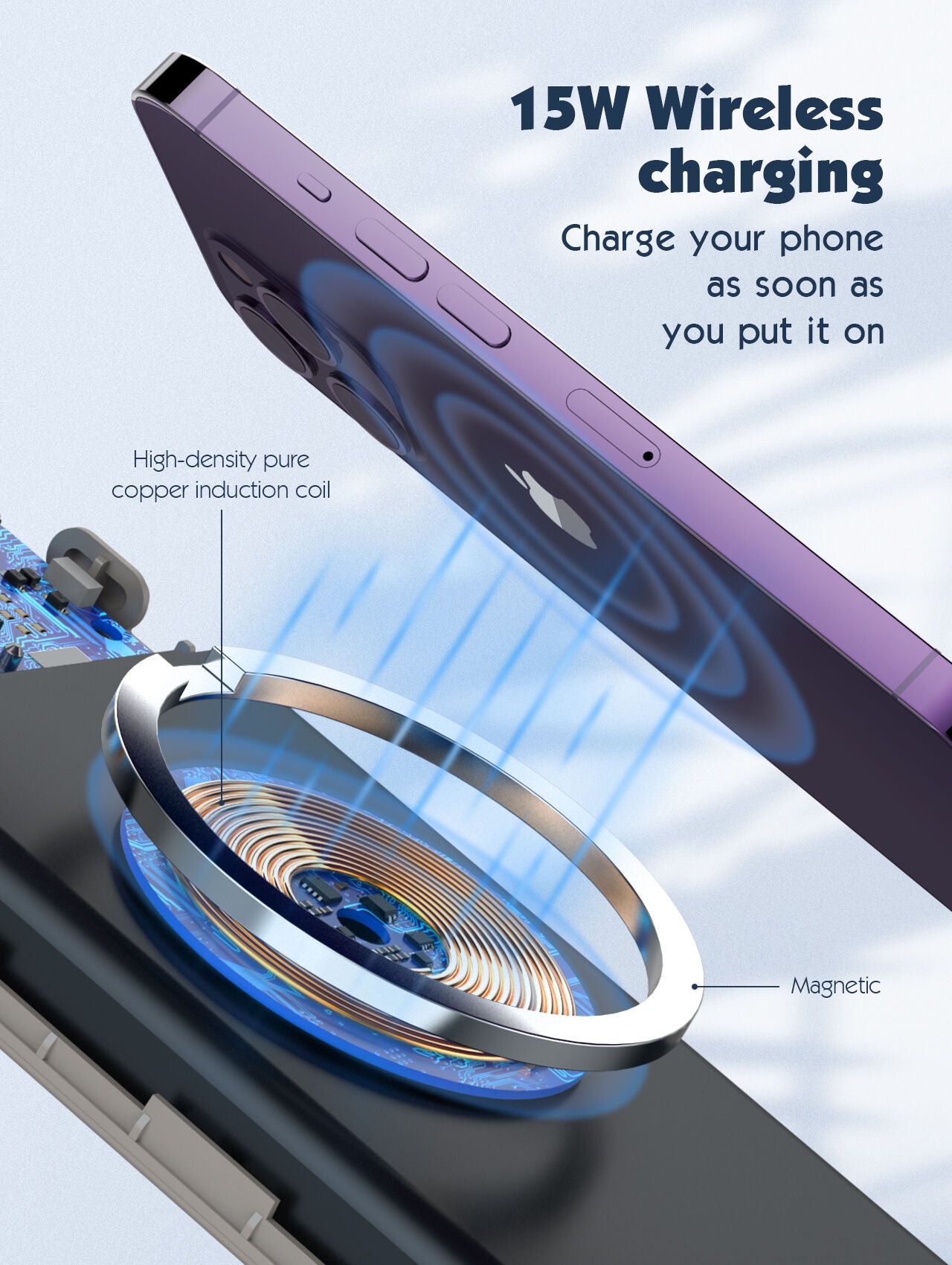 LDNIO PQ12 | 15W Magnetic Wireless Power Bank 10000mAh