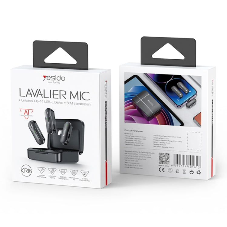 YESIDO KR16 2 in 1 Wireless Lavalier Microphone