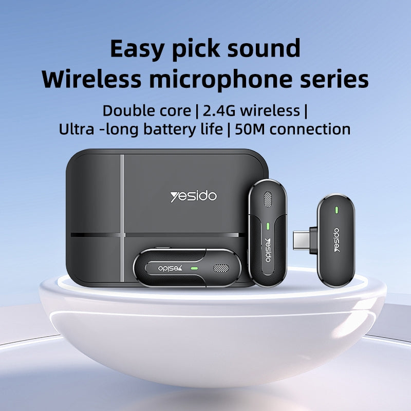 YESIDO KR17 Wireless 2 in 1 Lavalier Microphone