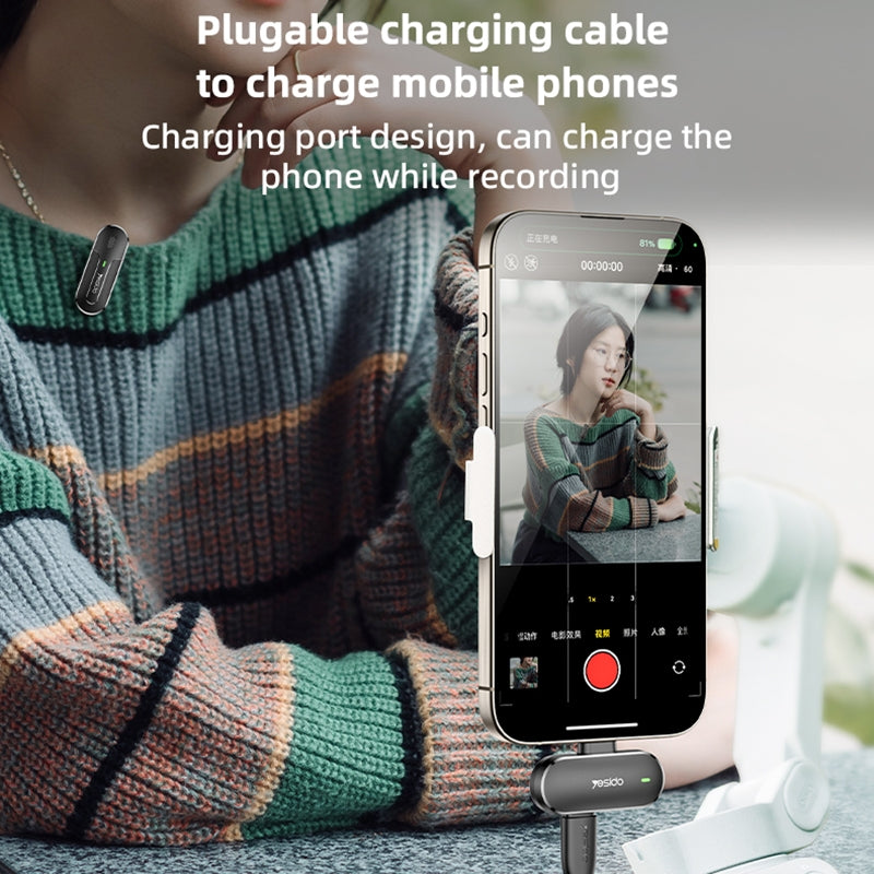 YESIDO KR17 Wireless 2 in 1 Lavalier Microphone