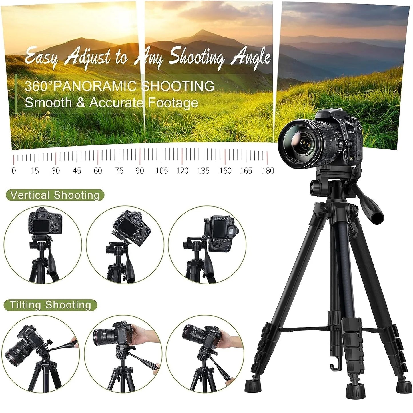 NeePho NP-8850 Professional DSLR / Mobile / Digital Camera Tripod Black