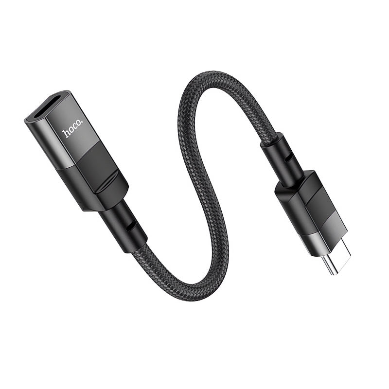 Lightning to USB-C Adapter Hoco U107 - (10cm) (pack of 2)