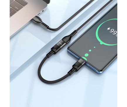 Lightning to USB-C Adapter Hoco U107 - (10cm) (pack of 2)
