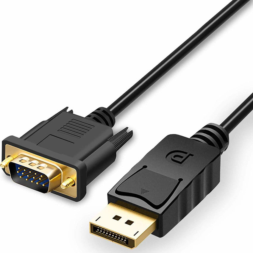 Entratech Display Port (DP) To Vga Cable Black - 1.8m