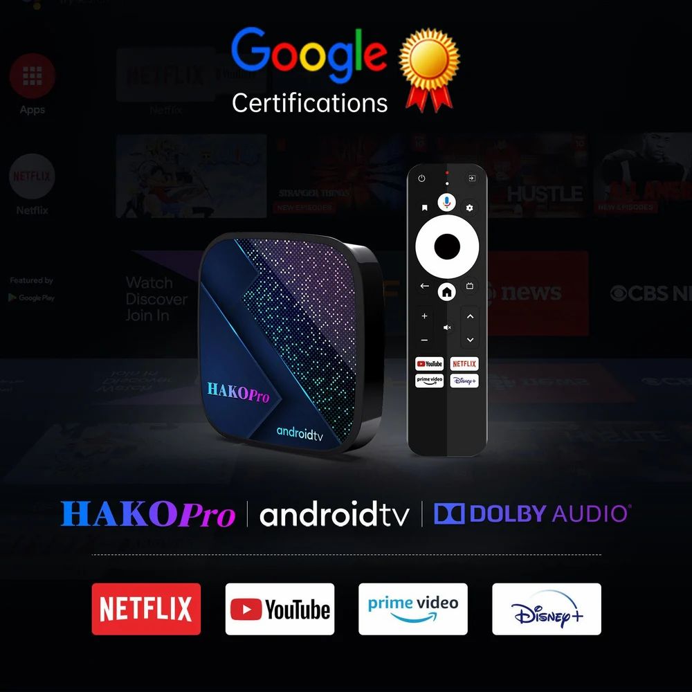 Google & Netflix certified TV Box Hako Pro Android 11 4K UHD with DSTV Now