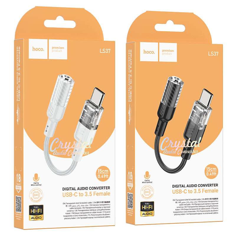 HOCO LS37 type-C to Aux 3.5mm Audio Converter