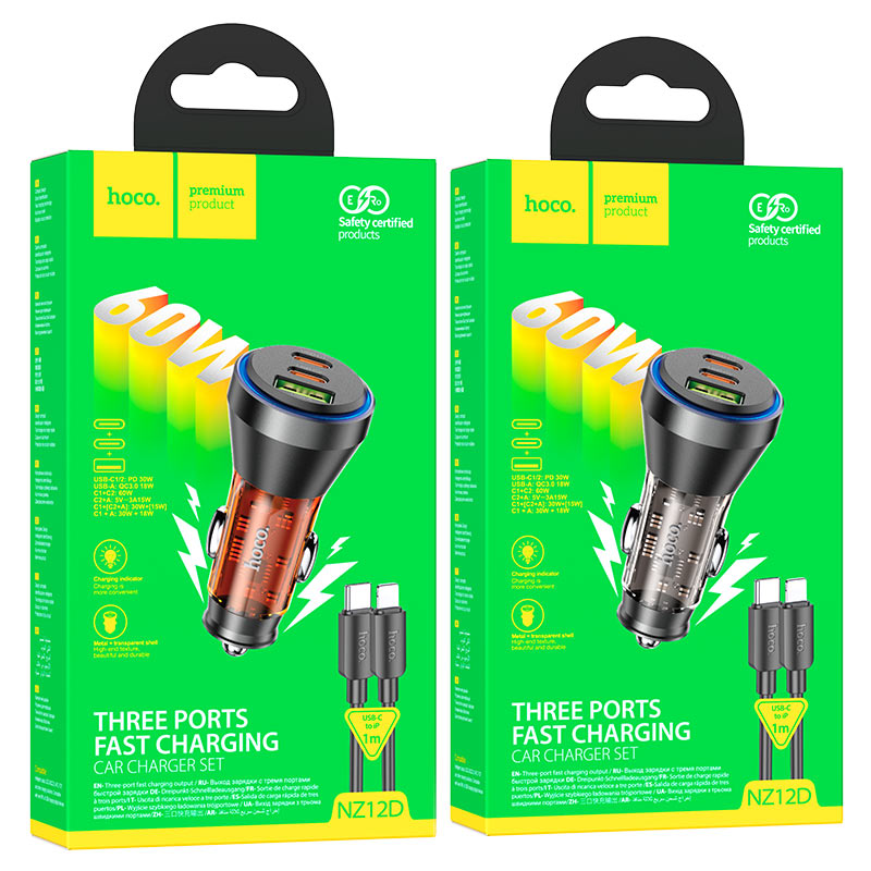 Hoco NZ12D 60W Fast Car charger
