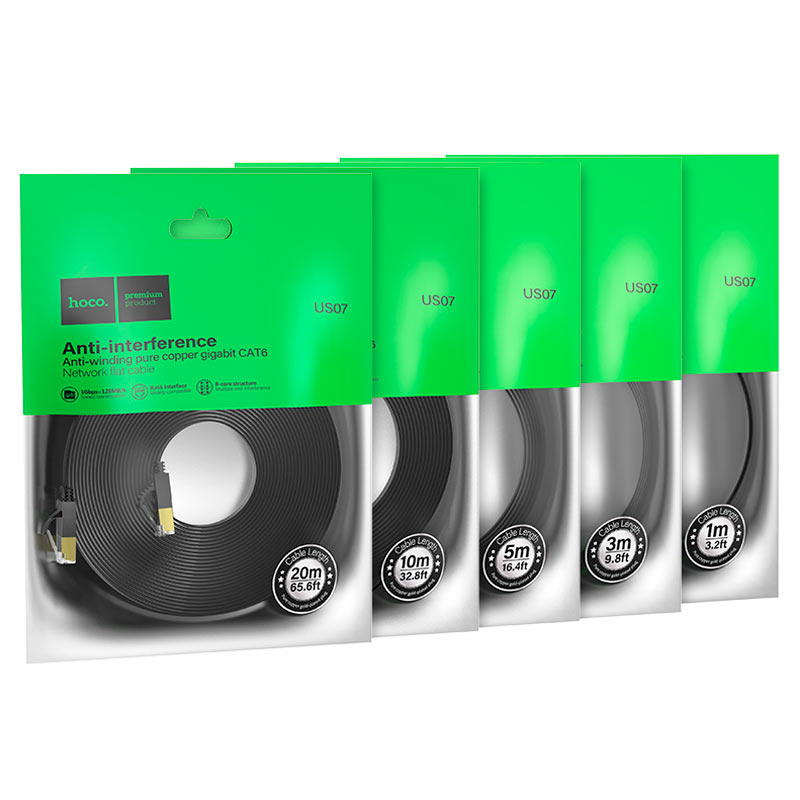 Hoco US07 Cat6 Pure Copper Gigabit Flat Cable