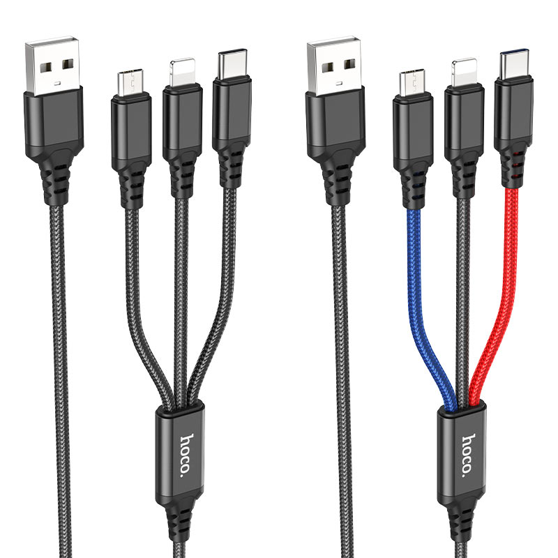 Hoco X76 Super, 3-in-1 charging cable (3 pack)