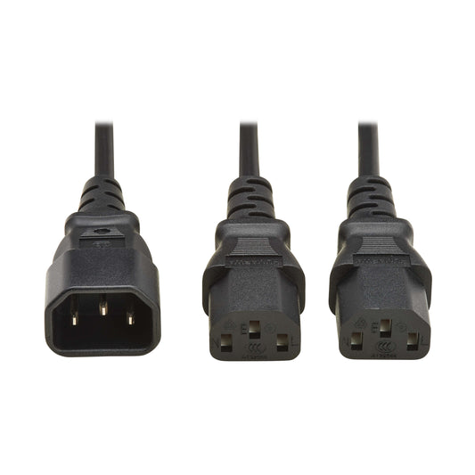 Entratech Power Cord Splitter, C14 to 2x C13 - 1.5m