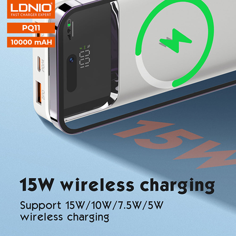LDNIO PQ11 | 15W Magnetic Wireless Power Bank 10000mAh