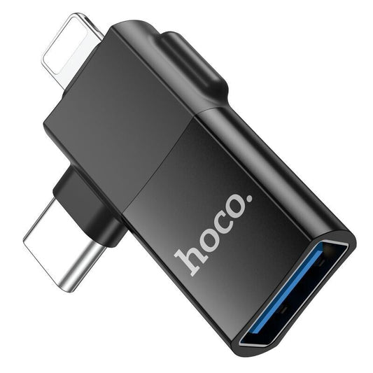 HOCO UA17 iP & USB-C Male to USB Female OTG Adapter (pack of 3)