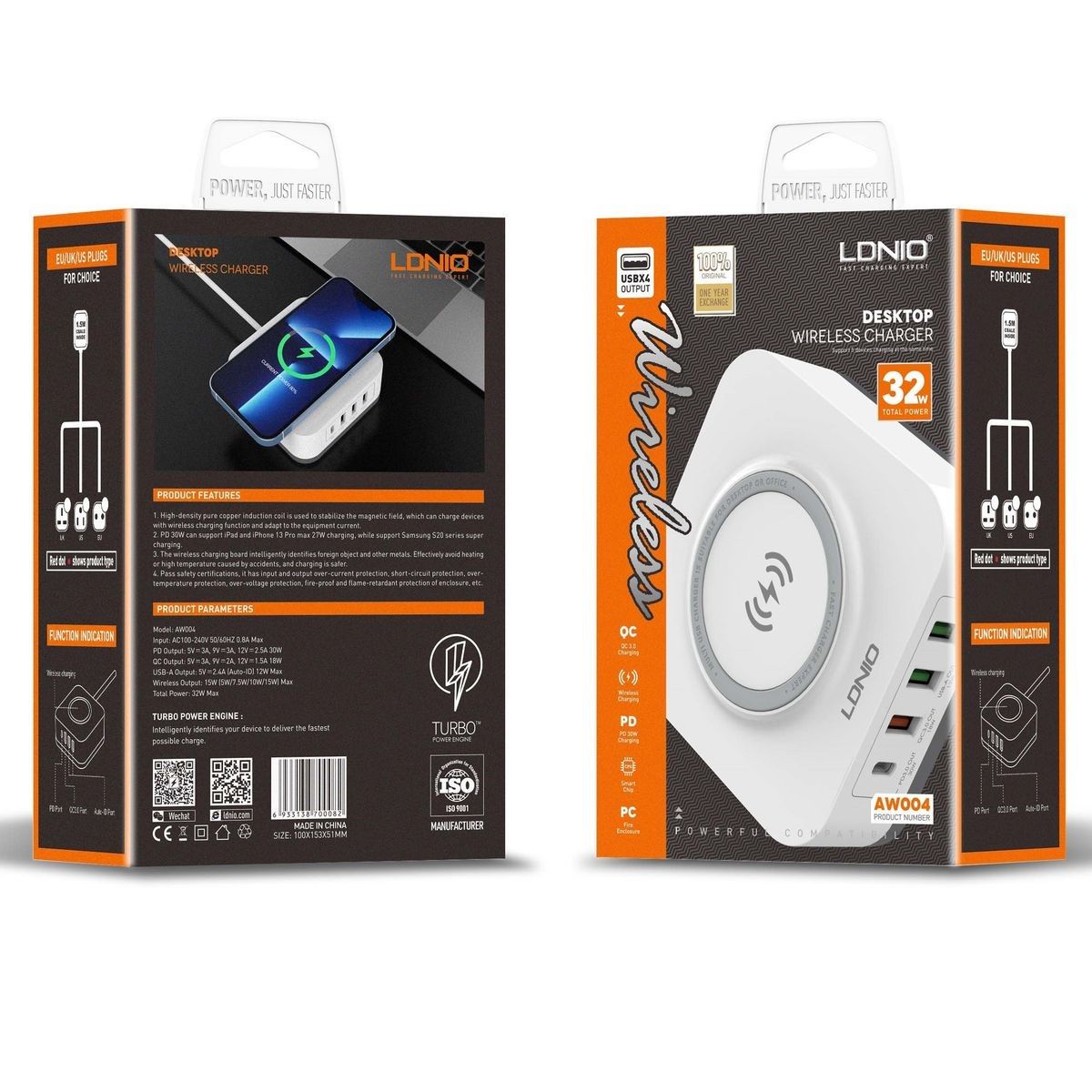 LDNIO AW004 - 32W Desktop Wireless Fast Charging Station
