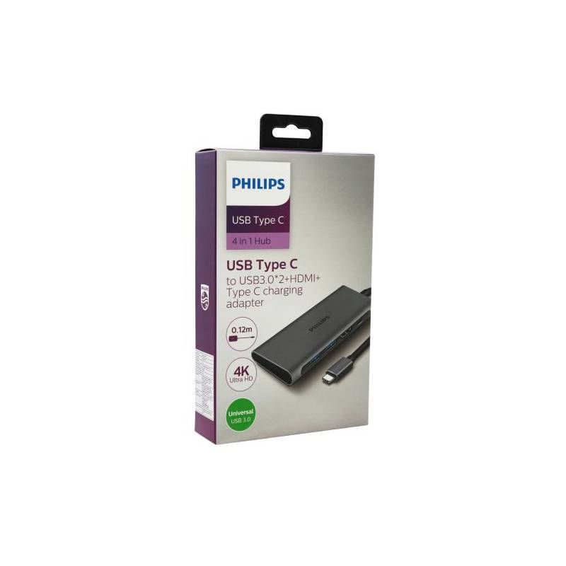 Philips USB-C 3.0 4-Port Mini Hub with USB-C PD
