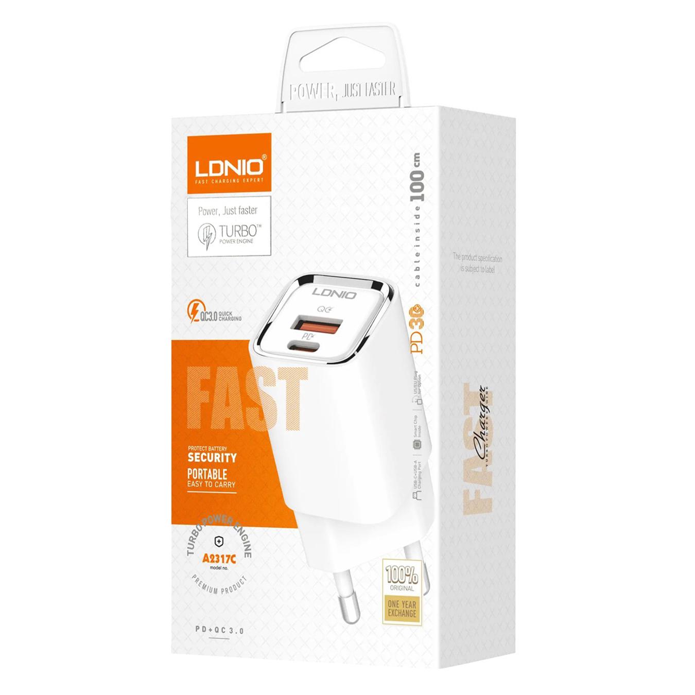 LDNIO-(A2317C)-Fast Iphone Charger - 30w