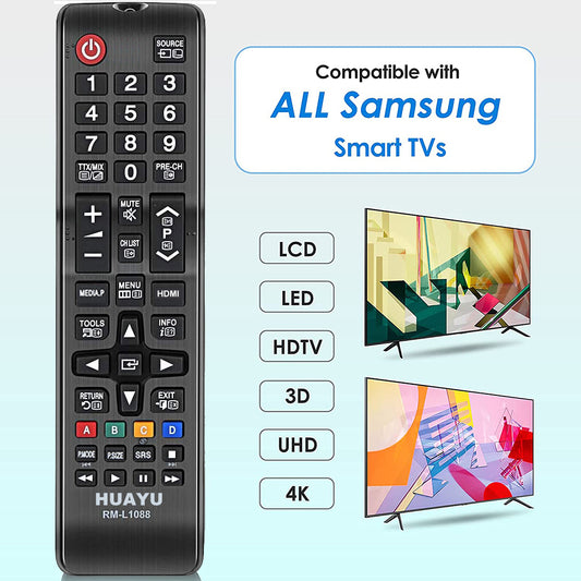 HUAYU HUAYU RM-L1088  Remote Control for All Samsung LED, HDTV, 4K, 3D & Smart TV