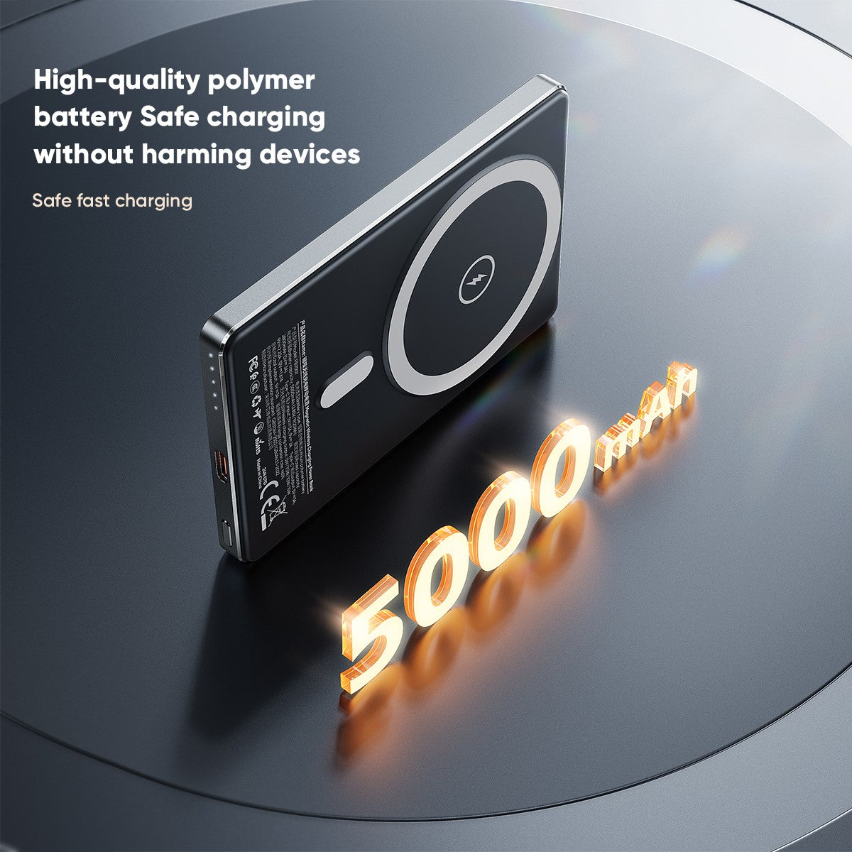 VIDVIE 5000mAh Ultra-thin Magnetic Wireless Charging Power Bank