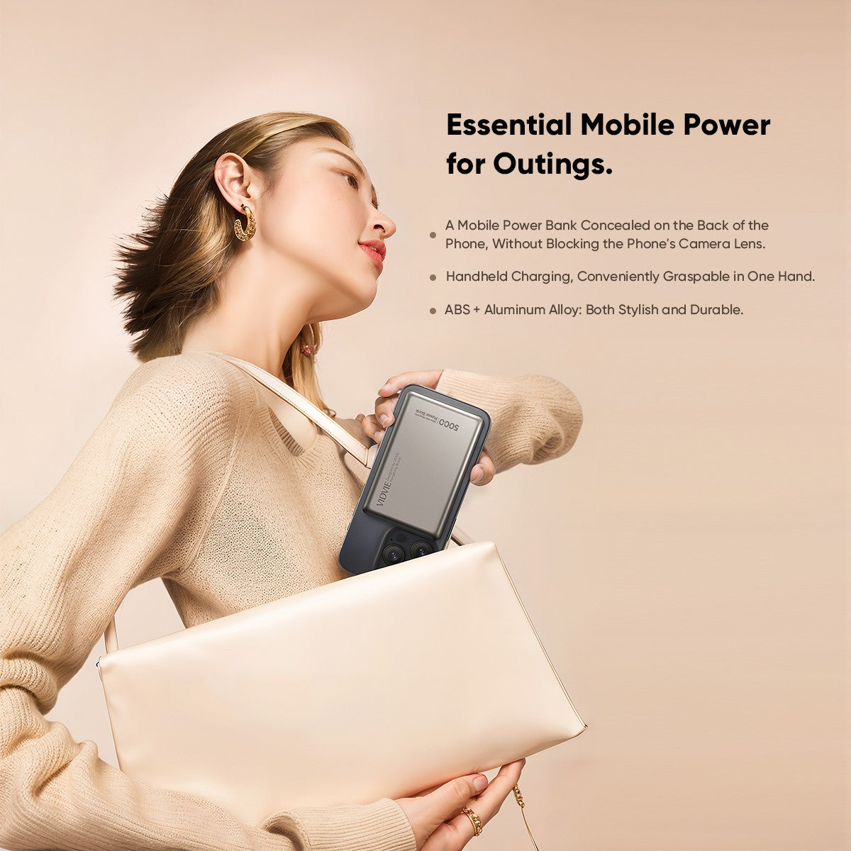 VIDVIE 5000mAh Ultra-thin Magnetic Wireless Charging Power Bank