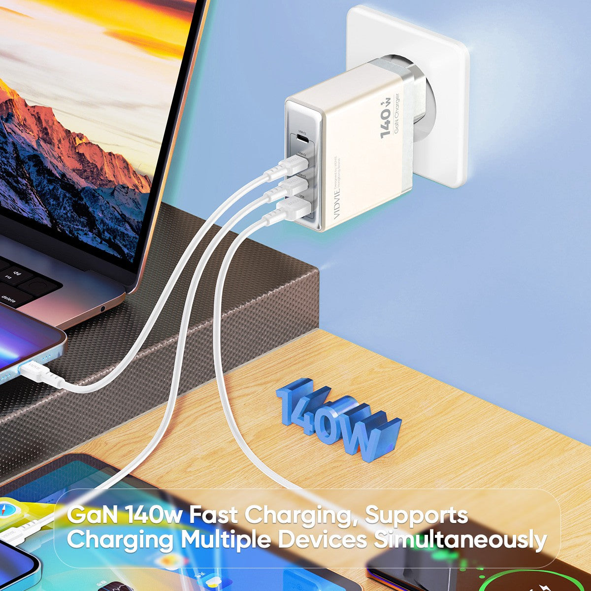VIDVIE PLE226 140W Super Fast GaN Charger