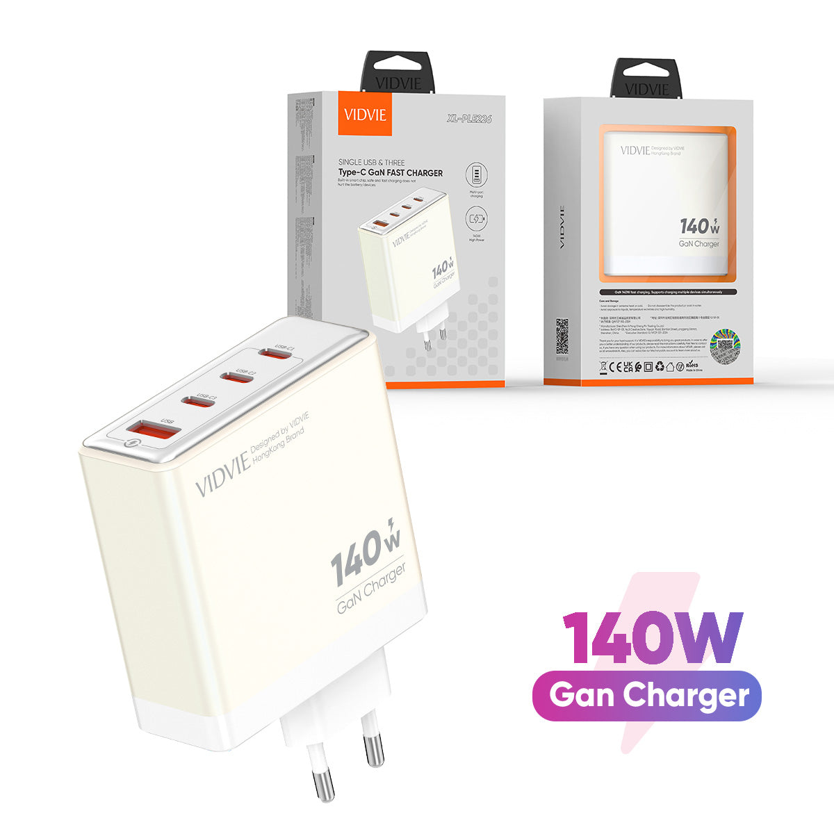 VIDVIE PLE226 140W Super Fast GaN Charger