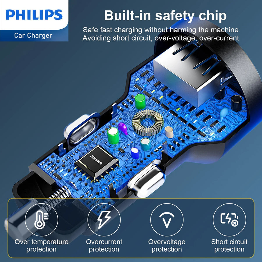 Philips Dual Port Car Charger - 36w