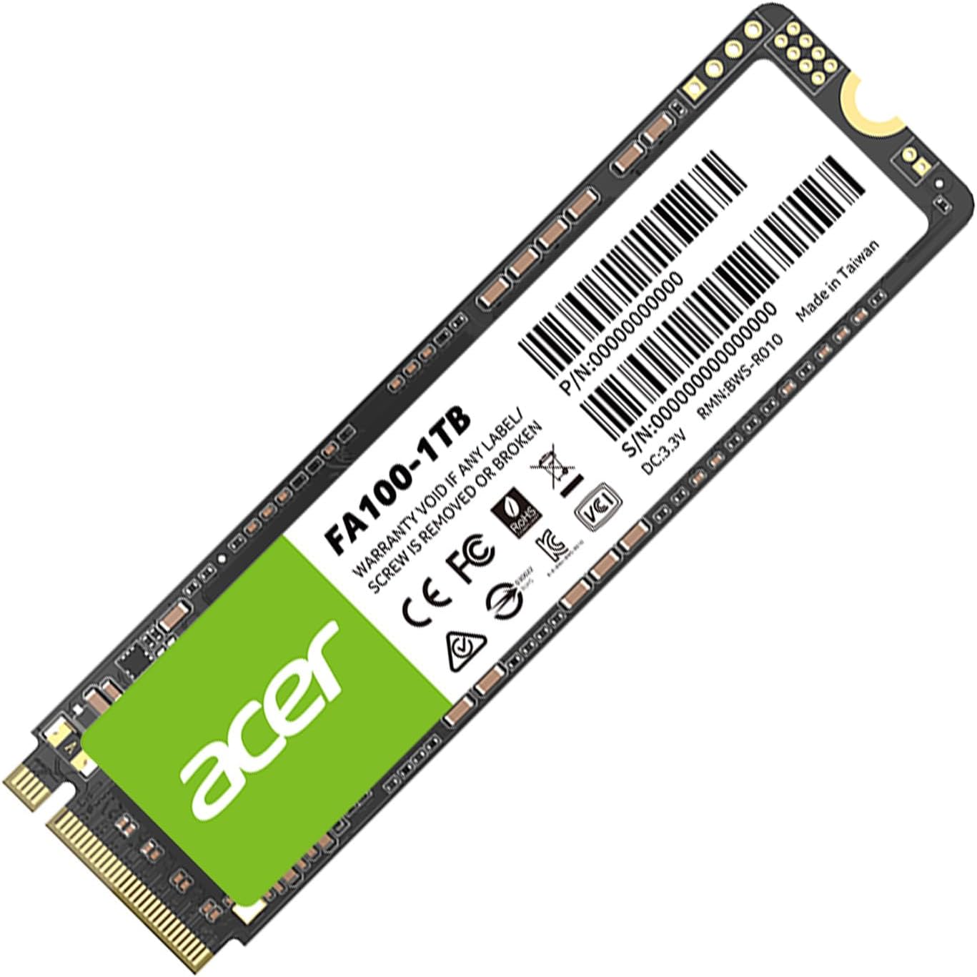 The Acer FA100 PCIe Gen3 x4 M.2 NVMe SSD