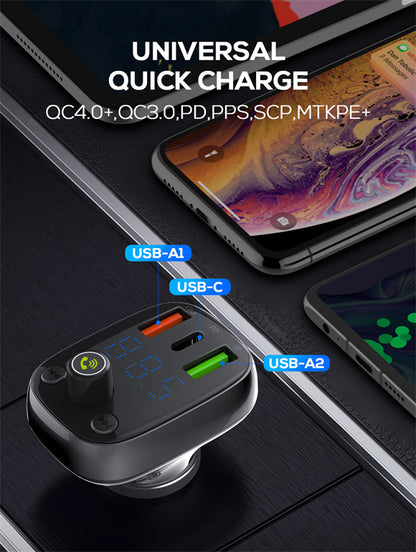LDNIO C704Q FM Transmitter Fast Car Charger