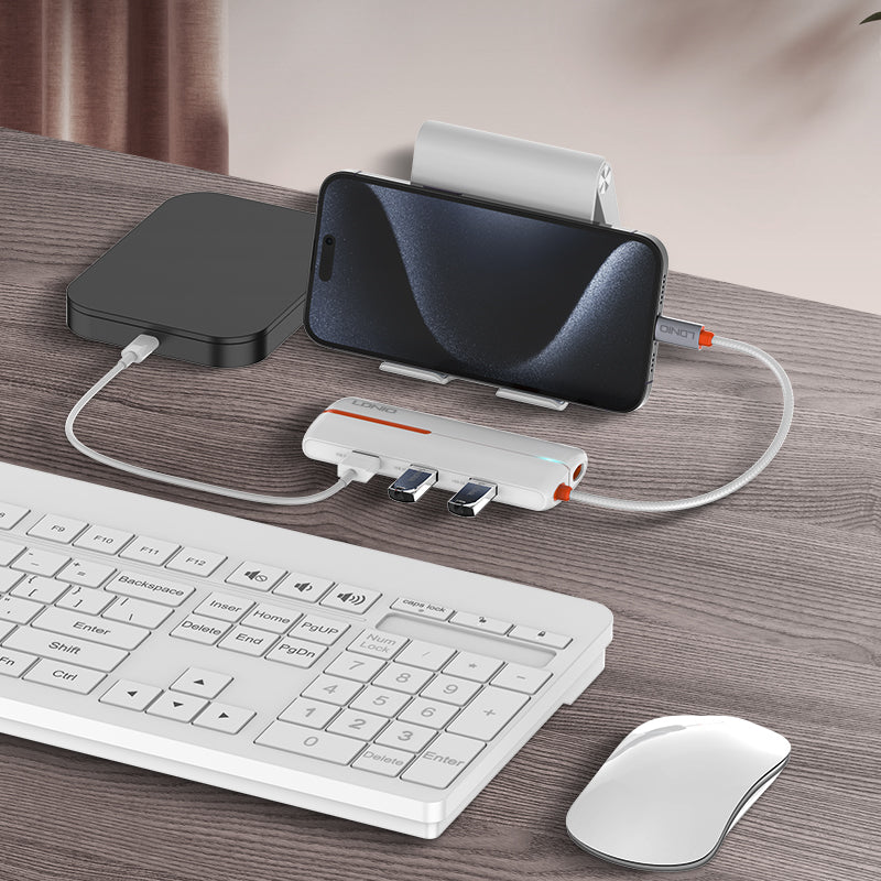 LDNIO-DS-26U 6 In 1 USB C Multifunction Docking Station