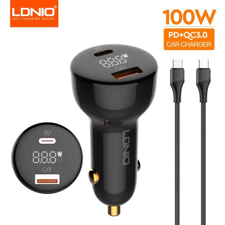 LDNIO C101 - 100W Dual USB Super Fast Car charger