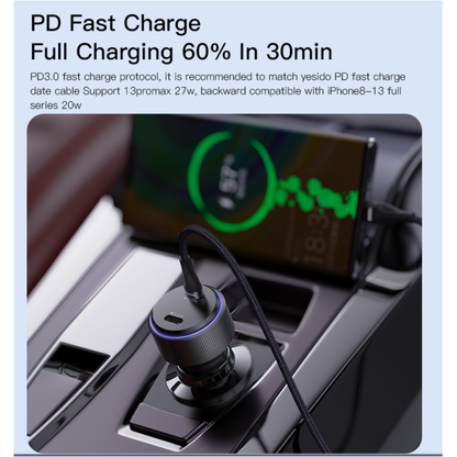 YESIDO Y48 30W Fast Car Charger