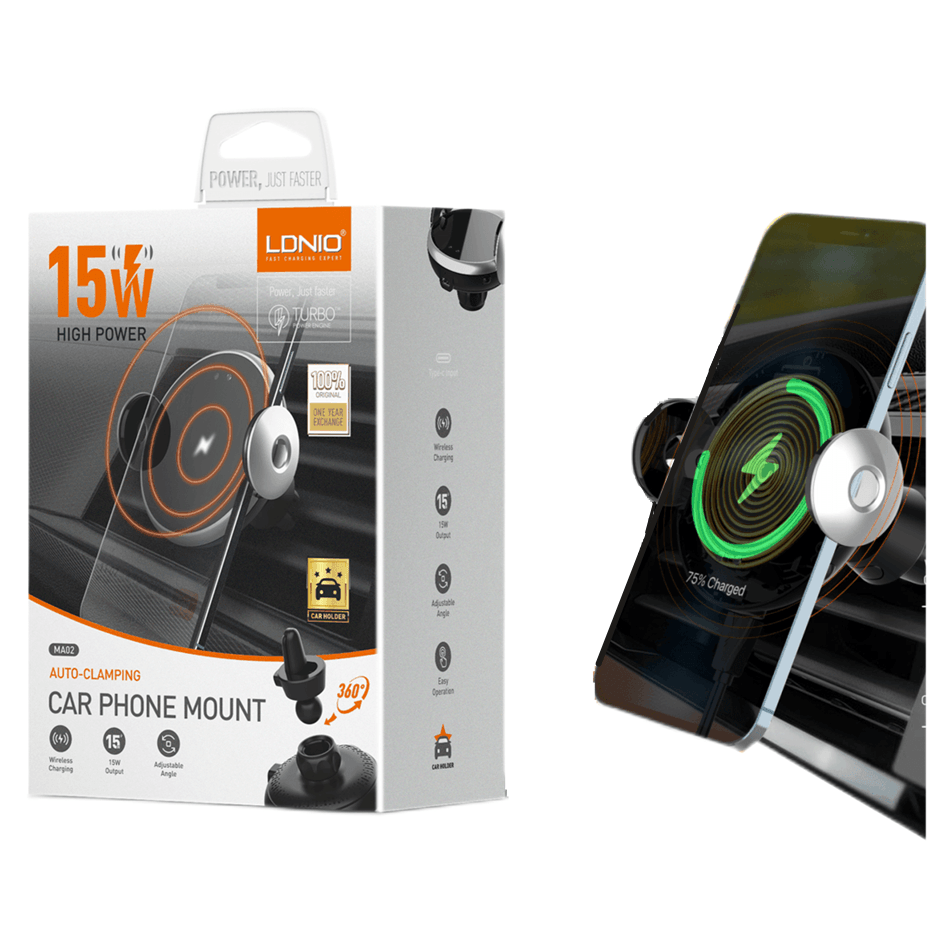 LDNIO MA02 - Car Phone Mount 15W Wireless Charging