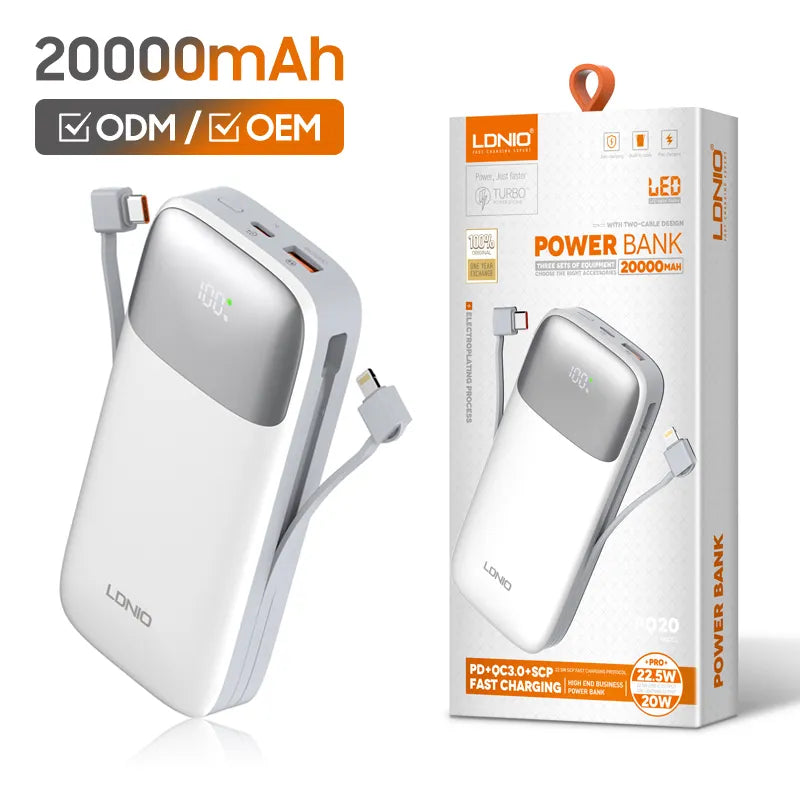 LDNIO PQ19 | 10000mAh 22.5W fast charging Power Bank