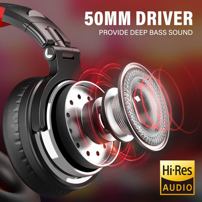 Oneodio Pro 10 Professional Wired Over Ear DJ and Studio Headphones - BK