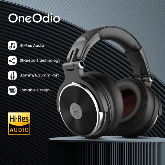 Oneodio Pro 50 Professional Wired Over Ear DJ and Studio Headphones - BK